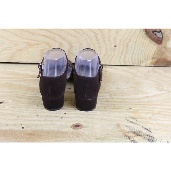 Pancaldi Womens Shoes 7B Brown Velvet Mary Jane Slip On Italy - Picture 3 of 7